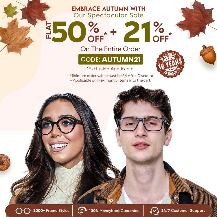 FLAT 50% + 21% OFF On The Entire Order CODE: AUTUMN21