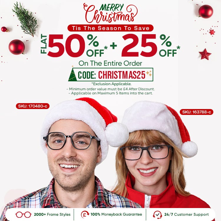 FLAT 50% + 25% OFF On The Entire Order CODE: CHRISTMAS25